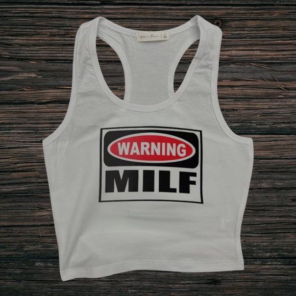 Warning Milf Crop Tank - Picture 1 of 1